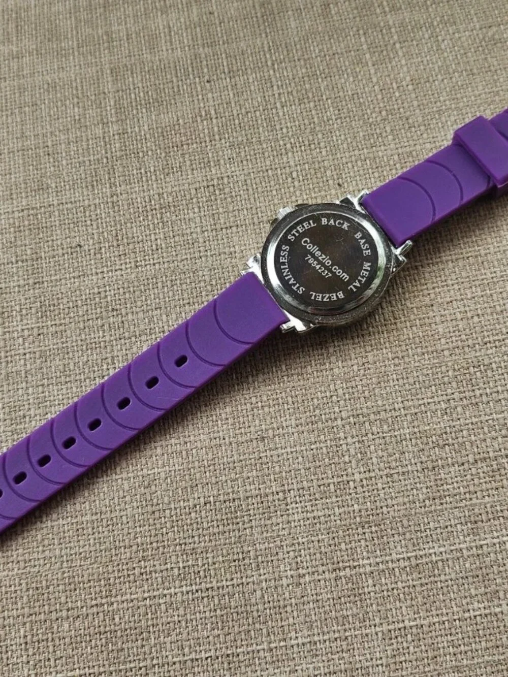 OWL Face Collezio Women Wristwatch Purple Rubber Strap Analog Quartz Wrist Watch